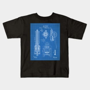 Gatling Machine Gun Patent - Gun Lover Gun Shop Art - Blueprint Kids T-Shirt